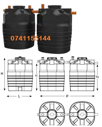 Fosa septica bicamerala pentru 20 pers,ECO VBC 3000